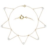 Chaînette de pied Argent 925 Perle synthétique Revêtement d´or (doré) Triangle
