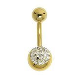 Bellypiercing Surgical Steel 316L Premium crystal Epoxy PVD-coating (gold color)