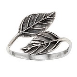 zilveren-ring Zilver 925 blad blaadje plantpatroon