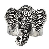 Anello argento Argento 925 Zircone Ganesha Elefante