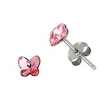 Kids earrings Silver 925 Premium crystal Butterfly