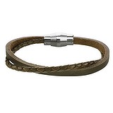 Bracelet Leather Stainless Steel Eternal Loop Eternity