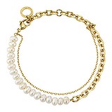 PAUL HEWITT Bracelet Acier inoxydable Perles d´eau douce Revêtement d´or (doré)