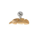 Ear piercing Surgical Steel 316L Gold-plated Feather