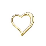 Piercing orecchio Metallo chirurgico 316L Rivestimento PVD (colore oro) Cuore Amore Heartilage