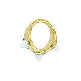 Piercing orecchio Metallo chirurgico 316L Rivestimento PVD (colore oro) Synthetic opal Goccia Forma_di _goccia