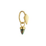 Piercing orecchio Metallo chirurgico 316L Rivestimento PVD (colore oro) Synthetic opal