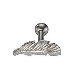 Ear piercing Surgical Steel 316L silver-plated brass Feather