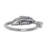 Kids ring Stainless Steel Crystal Feather