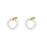 Earrings Surgical Steel 316L Synthetic Pearls PVD-coating (gold color)