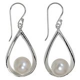 Earrings Silver 925 Fresh water pearl Drop drop-shape waterdrop