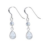 Dangle earrings Silver 925 zirconia Drop drop-shape waterdrop