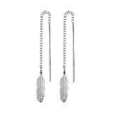 Dangle earrings Silver 925 Feather