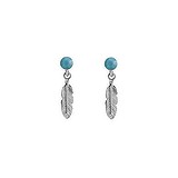 Earrings Silver 925 Turquoise Feather