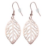 Dangle earrings Surgical Steel 316L PVD-coating (gold color) Leaf Plant_pattern