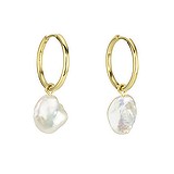 PAUL HEWITT Dangle earrings Stainless Steel Fresh water pearl Gold-plated