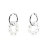 Dangle earrings Surgical Steel 316L Synthetic Pearls nylon
