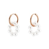 Dangle earrings Surgical Steel 316L Synthetic Pearls PVD-coating (gold color)