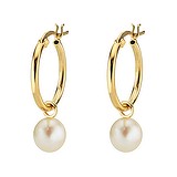 Earrings Silver 925 Fresh water pearl PVD-coating (gold color)