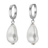 Ohrringe Silber 925 Synthetische Perle mit Kristallkern