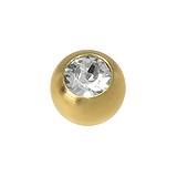 Piercingverschluss Chirurgenstahl 316L Gold-Beschichtung (vergoldet) Kristall