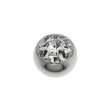 Piercingball Surgical Steel 316L Premium crystal Flower