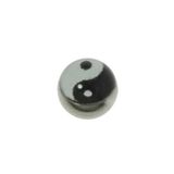 1.2mm Piercing ball Surgical Steel 316L Glass Yin_Yang Taijitu