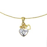 Halsschmuck Silber 925 Gold-Beschichtung (vergoldet) Premium Kristall Herz Liebe