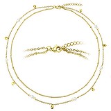 Halskette Edelstahl PVD Beschichtung (goldfarbig) Synthetische Perle