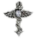 Silber-Anhänger Silber 925 Zirkonia Kreuz Flügel Schlange