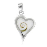 Shell pendant Silver 925 Shiva´s Eye Heart Love Spiral