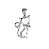 Neck jewelry Silver 925 zirconia Cat Male_cat Tom_cat