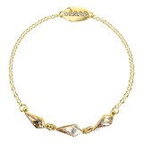 Bracelet fin Argent 925 Cristal premium Revêtement d´or (doré)