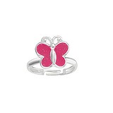 Kinder Ring Zilver 925 Emaille vlinder