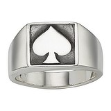 zilveren-ring Zilver 925 Poker speelkaart klaver