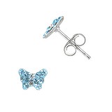 Kids earrings Silver 925 Crystal Butterfly