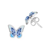 Kids earrings Silver 925 Crystal Epoxy Butterfly