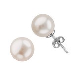 Ear studs Silver 925 High quality synthetic pearl with a crystal core