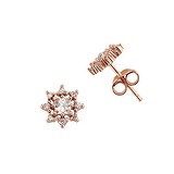 Ear studs Silver 925 zirconia PVD-coating (gold color) Star