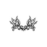 Fake-Tattoo Auf Papier gedruckte Farbe Hautverträglicher Klebstoff Tribal_Zeichnung Tribal_Muster Schmetterling Sommervogel Herz Liebe