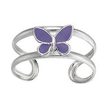teenring Zilver 925 Emaille vlinder