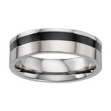 Titan Ring Titanium PVD laag (zwart) streep lijn ribbels