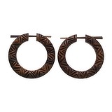 Earrings Sono wood Stripes Grooves Rills Triangle