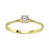 Silver ring zirconia Silver 925 Gold-plated