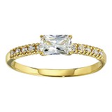Silver ring Silver 925 zirconia PVD-coating (gold color)