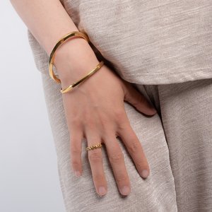 Bracelet rigide Acier inoxydable Revêtement PVD (couleur or)