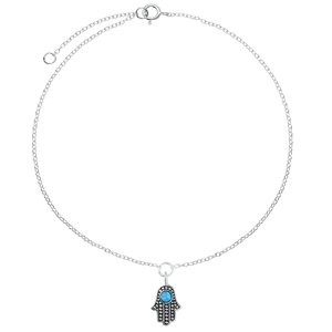 Anklet Silver 925 Opal Hand