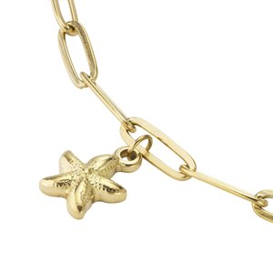 Anklet Stainless Steel PVD-coating (gold color) Starfish