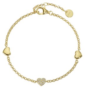 Esprit armbandje Zilver 925 PVD laag (goudkleurig) Zirkonia hart liefde