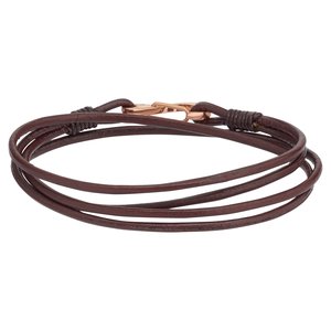 Bracelet Leather Stainless Steel PVD-coating (gold color)